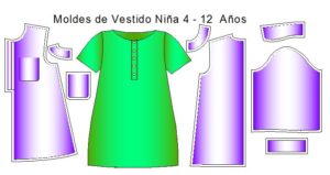 Moldes de vestidito infantil sencillo