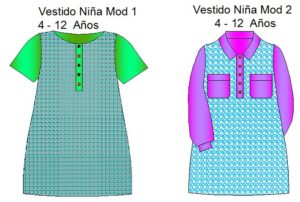 2 modelos vestiditos de niña